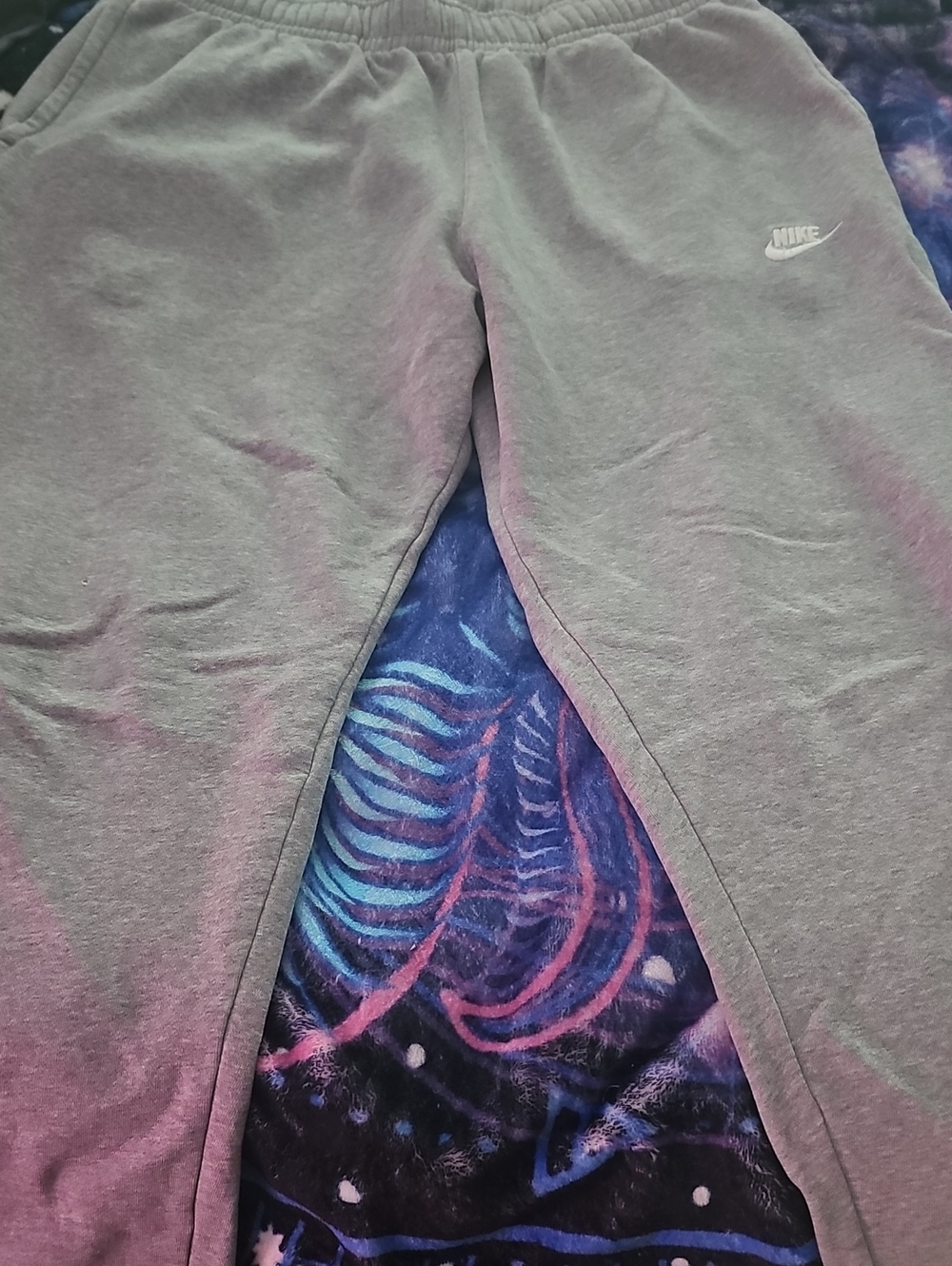 Nike Womens Light Gray Joggers with White Logo